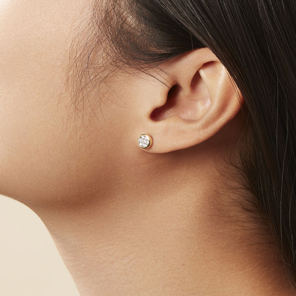Damen Ohrstecker Gold 750 Diamant 0,34ct Kreis Elina  - Ohrstecker Damen | OROVIVO