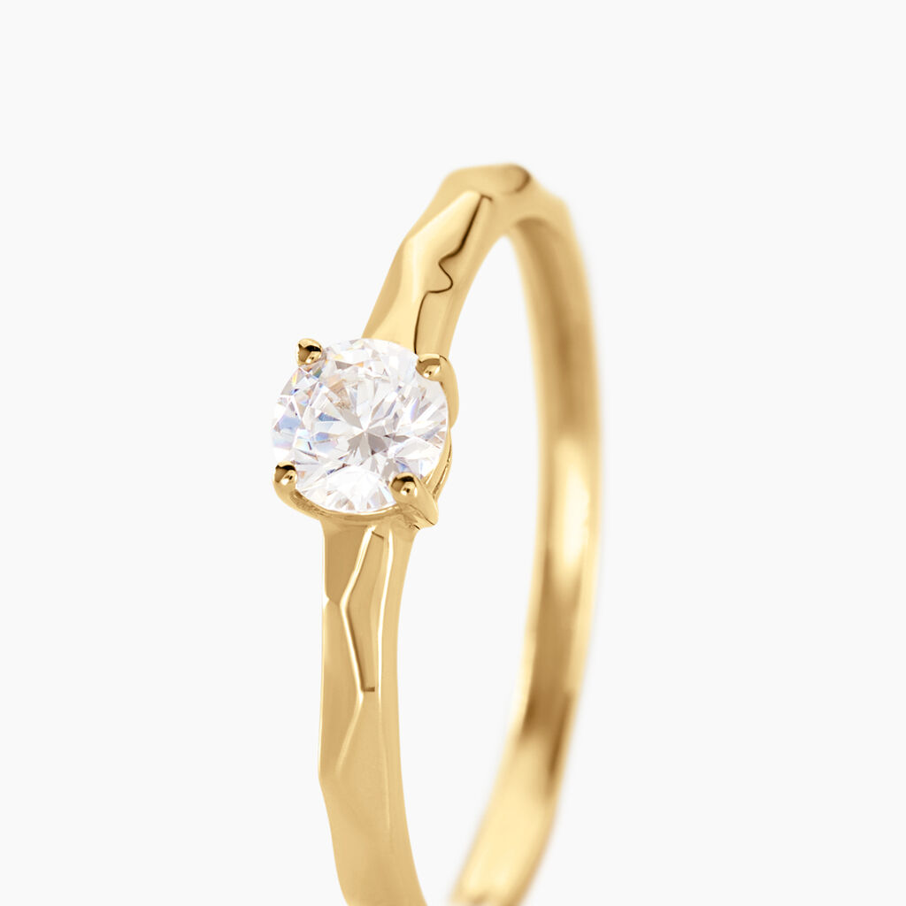 Bague Solitaire Maylis Or Jaune Oxyde De Zirconium - Spannringe Damen | OROVIVO