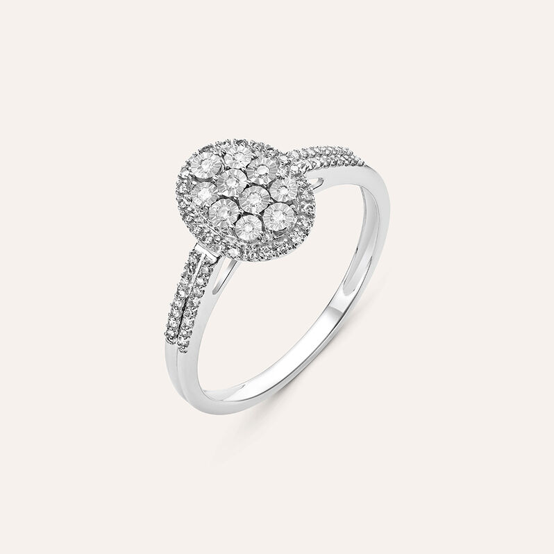Anello Fantasia Sophia Oro Bianco Diamante - Spannringe Damen | OROVIVO