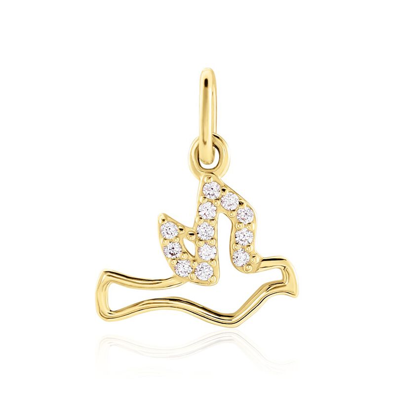 Pendentif Columnia Or Jaune Oxyde De Zirconium - Spannringe Familie | OROVIVO