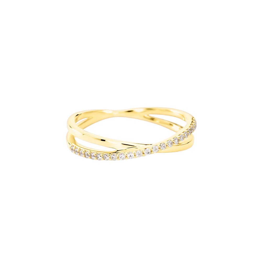 Twist 1 Damen Ring Gold 375 (9 Karat) Zirkonia Wei&szlig;