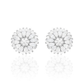 Damen Ohrstecker Silber 925 Zirkonia Schneeflocke - Ohrstecker Damen | OROVIVO