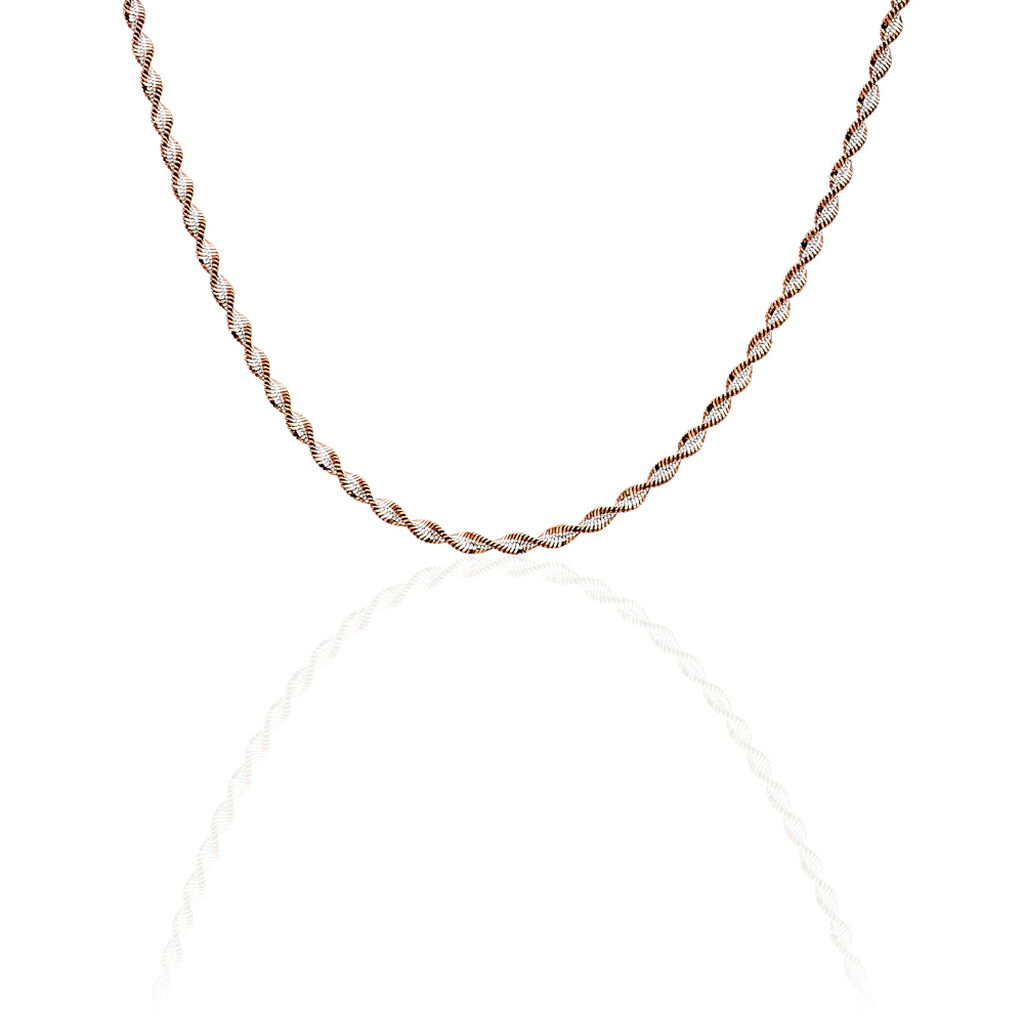 Damen Kordelkette Silber 925 Rosé Vergoldet  - Halsketten Damen | OROVIVO
