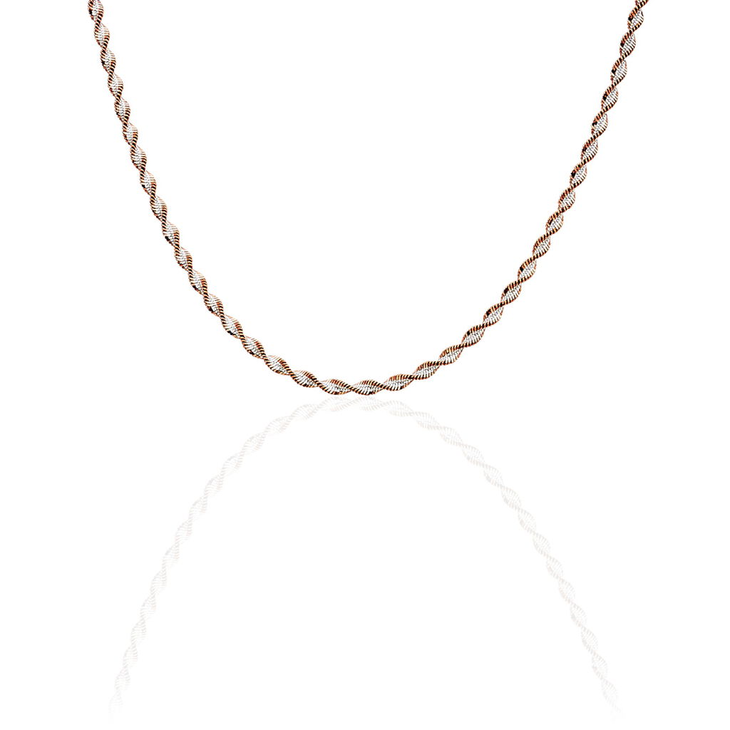Damen Kordelkette Silber 925 Rosé Vergoldet  - Halsketten Damen | OROVIVO