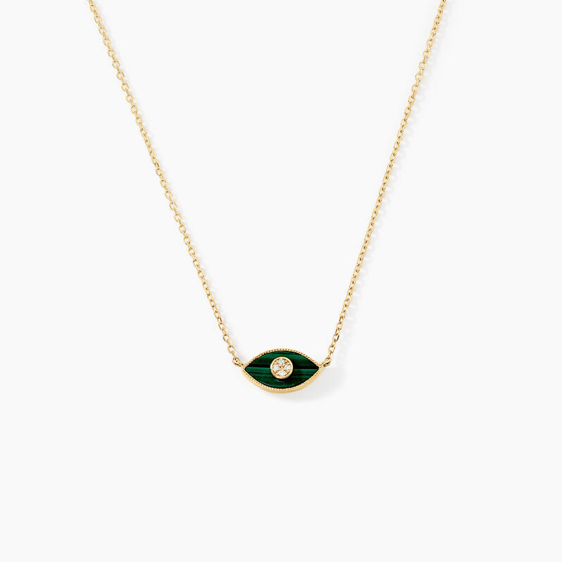 Collier Anubis Or Jaune Malachite Diamant - Spannringe Damen | OROVIVO