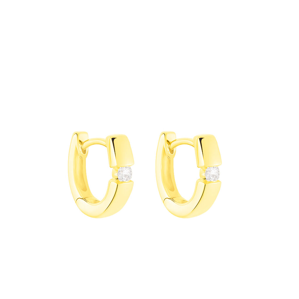 Damen Creolen Gold 375 Diamant 0,1ct Seville 11,00mm 3,00mm  - Creolen Damen | OROVIVO