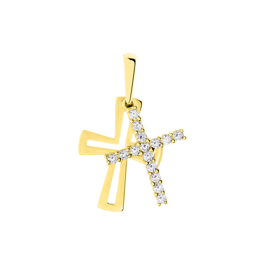 Kreuz Anhänger Gold 375 Zirkonia Deliah - Schmuckanhänger Familie | OROVIVO