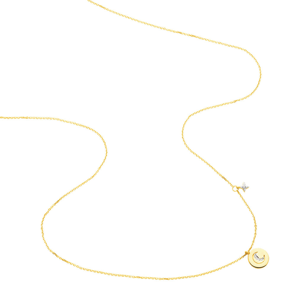 Collier Or Jaune Yamna Lune Oxydes - Spannringe Damen | OROVIVO