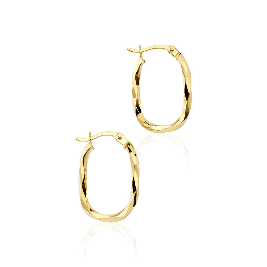 Damen Creolen Gold 375 Elise Oval - Creolen Damen | OROVIVO