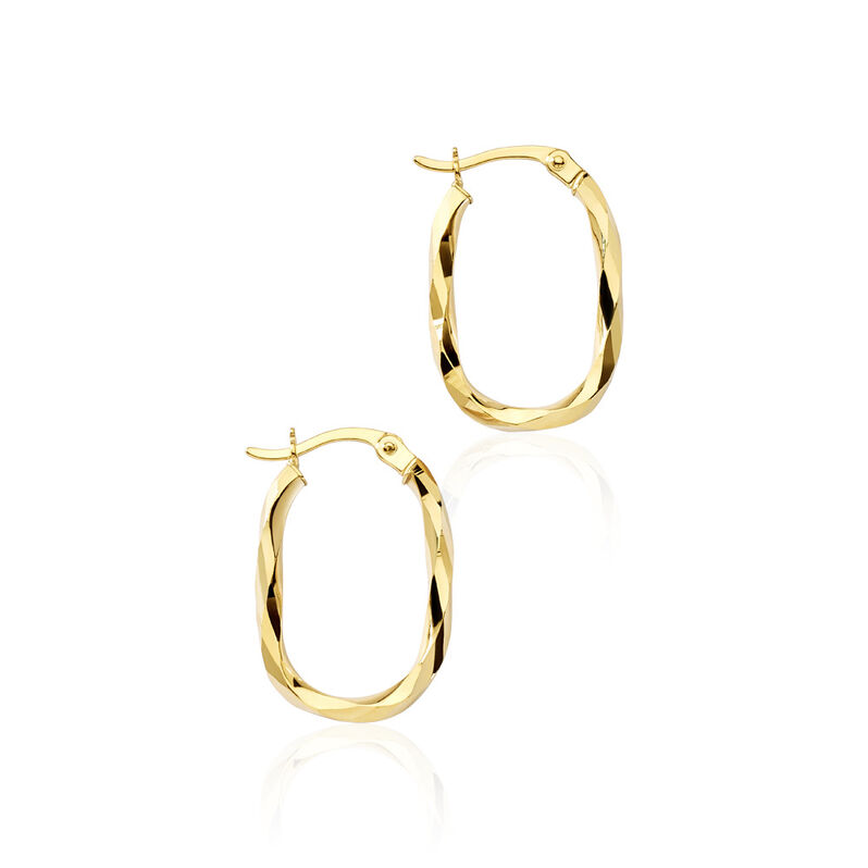 Damen Creolen Gold 375 Elise Oval - Creolen Damen | OROVIVO