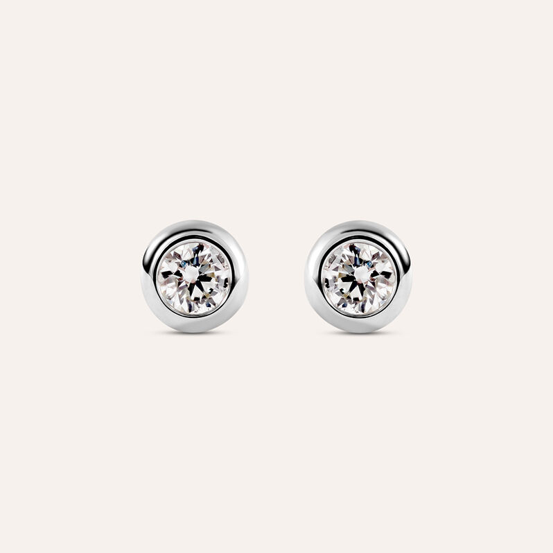 Orecchini Lobo Punto Luce Grace Oro Bianco Diamante - Spannringe Damen | OROVIVO