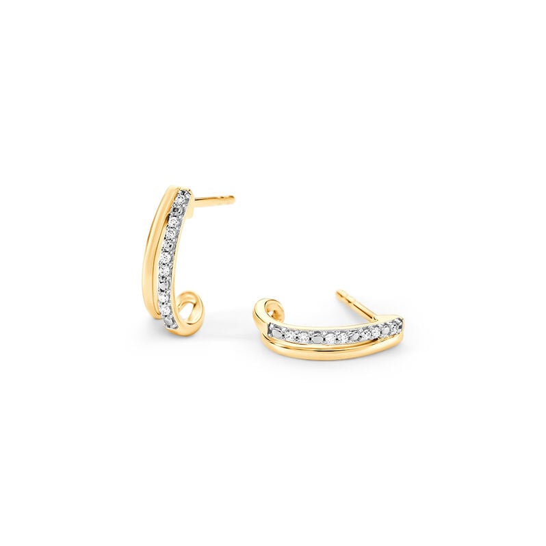 KAYLA Damen Creolen Gold 375 (9 Karat) Synthetischer Diamant Weiß 0,05 ct - Creolen Damen | OROVIVO