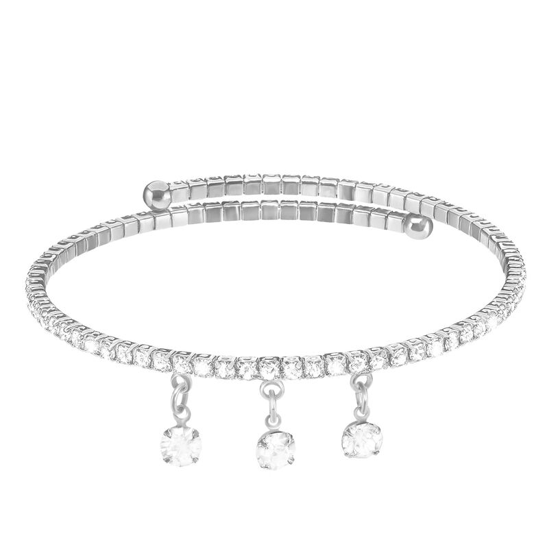 Bracciale charm in metallo rodiato e cristalli - Spannringe Damen | OROVIVO