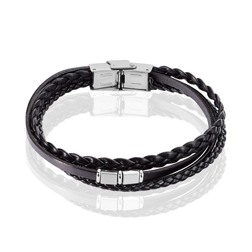 ROMAIN 1 Herren Armband Leder Schwarz