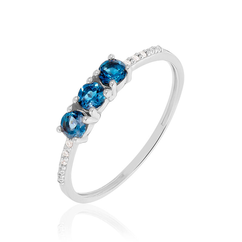 Bague Or Weiss Pricille Topaze Et Oxydes - Spannringe Damen | OROVIVO