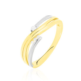 Damenring Gold 585 Bicolor Diamanten 0,08ct Medea - Ringe mit Edelsteinen Damen | OROVIVO