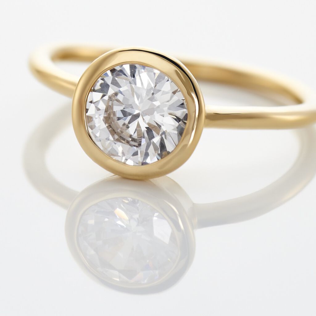 Damen Ring Vergoldet Zirkonia Malena 8,00mm  - Ringe mit Stein Damen | OROVIVO