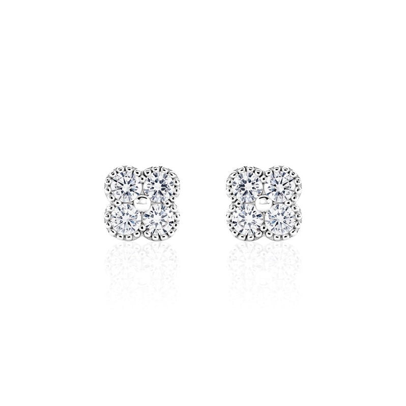 ISABELL Damen Ohrstecker Silber 925 Zirkonia Wei&szlig; 1,41 ct - Ohrstecker Damen | OROVIVO