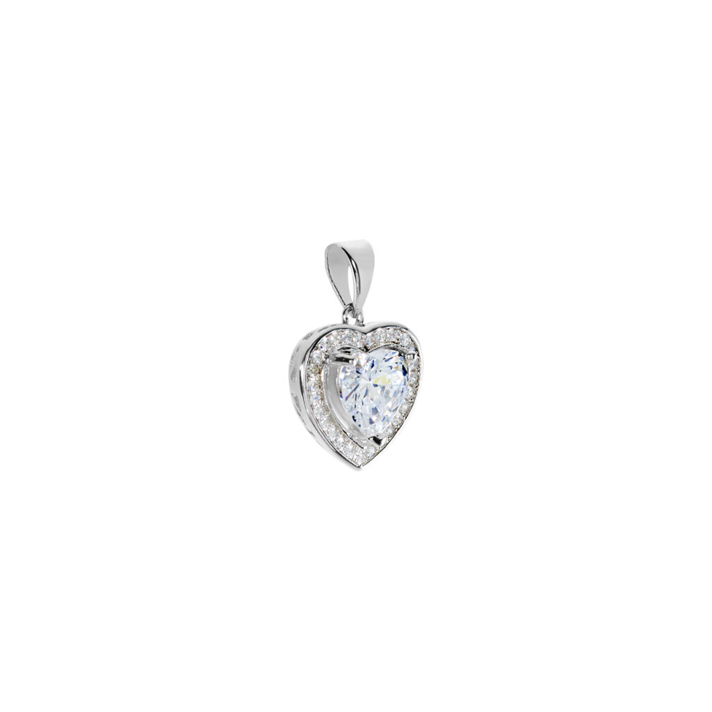 ALESSANDRA HERZ 4 Damen Anh&auml;nger Silber 925 Zirkonia Wei&szlig; 0,75 ct Herz