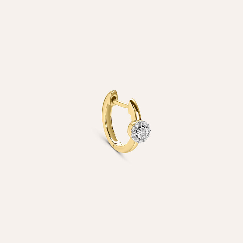 Mono Orecchino A Cerchio Sophia Oro Giallo Diamante - Spannringe Damen | OROVIVO