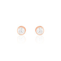 Damen Ohrstecker Roségold 375 Zirkonia 5mm Elda