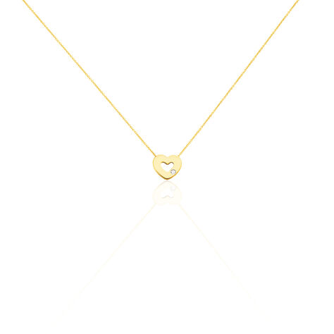 Damen Halskette Gold 375 Diamant 0,005ct Herz - Halsketten Damen | OROVIVO