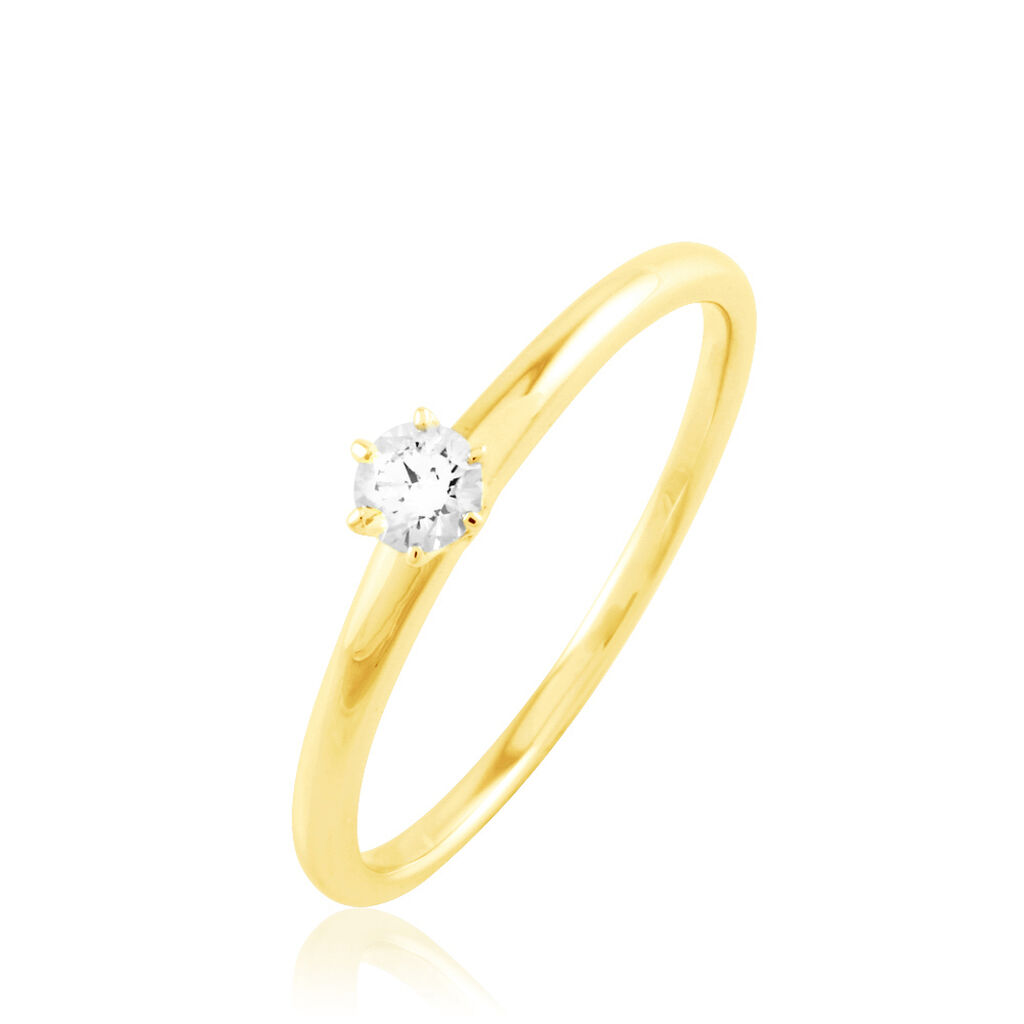 Bague Solitaire Natalia Or Jaune Diamant - Spannringe Damen | OROVIVO