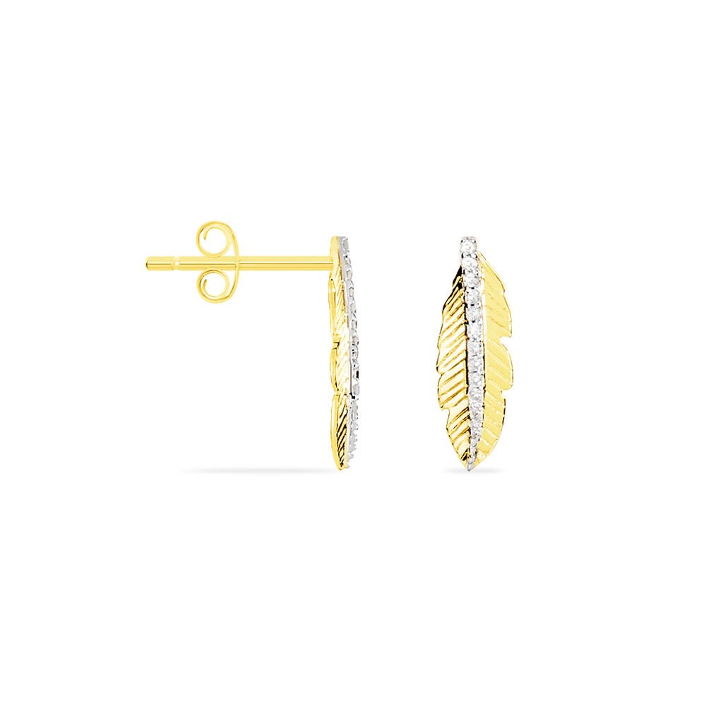 Boucles D'oreilles Puces Paola Or Jaune Diamant - Spannringe Damen | OROVIVO
