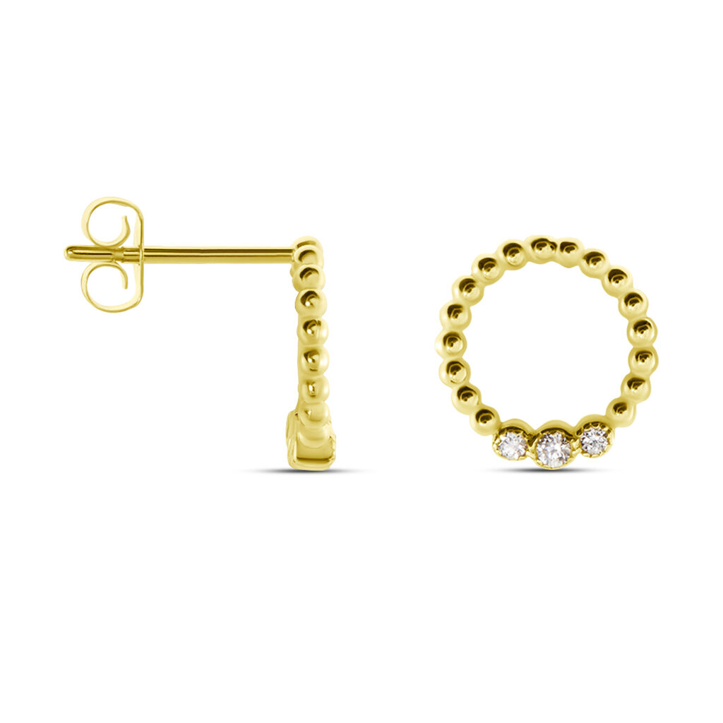 BREE Damen Ohrstecker Gold 375 (9 Karat) Zirkonia Wei&szlig; 0,05 ct