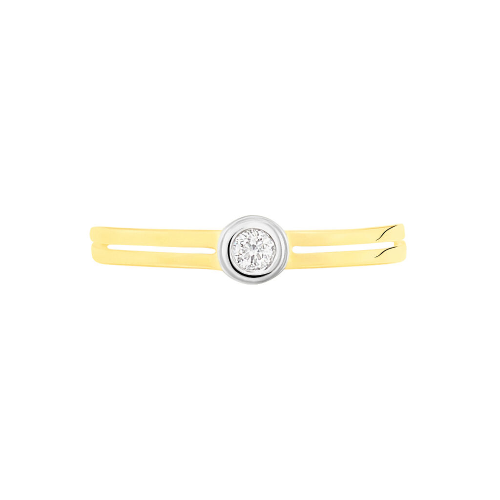 Damen Ring Gold Bicolor 585 Diamant 0,07ct Baltimore  -  Damen | OROVIVO