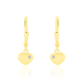 Kinder Ohrhänger Gold 333 Zirkonia Herz - Ohrhänger Kinder | OROVIVO