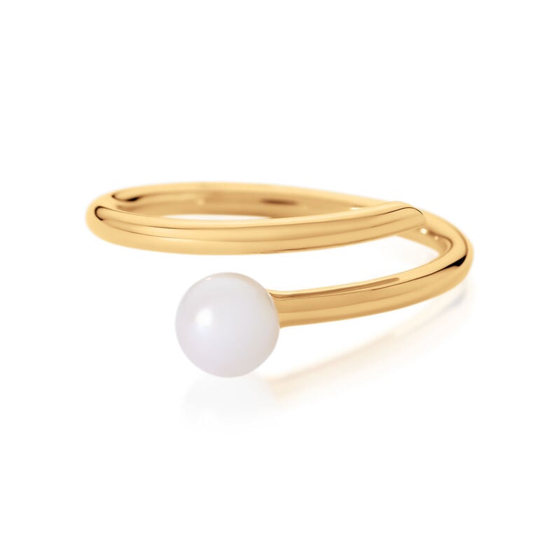 JULIANE Damen Ring Gold 375 (9 Karat) Zuchtperle Wei&szlig; 0,23 ct - Solit&auml;rringe Damen | OROVIVO