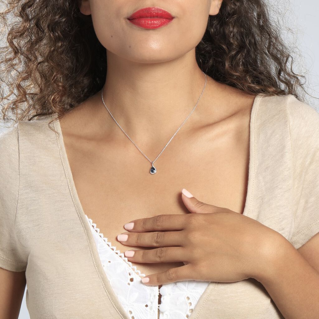 Collier Anatolie Or Weiss Poire Topaze - Spannringe Damen | OROVIVO
