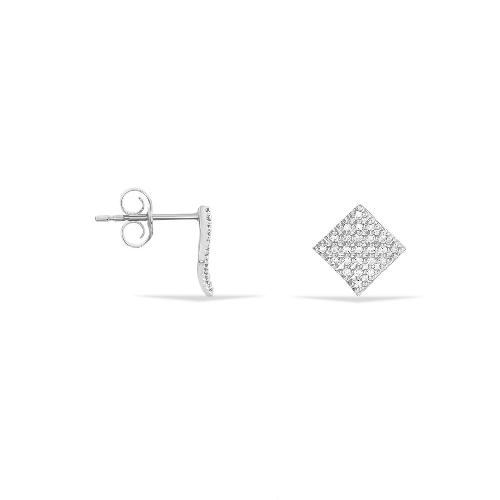 Boucles D'oreilles Puces Sidonie Or Blanc Diamant - Spannringe Damen | OROVIVO