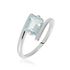 SINEVA Damen Ring Silber Silber 925 Topas Blau 1,25 ct Achteck