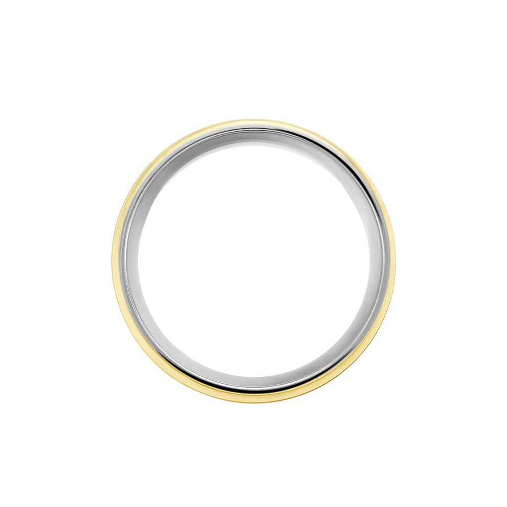 Damen Ring Titan Bicolor Gelb/Silber B 8 mm