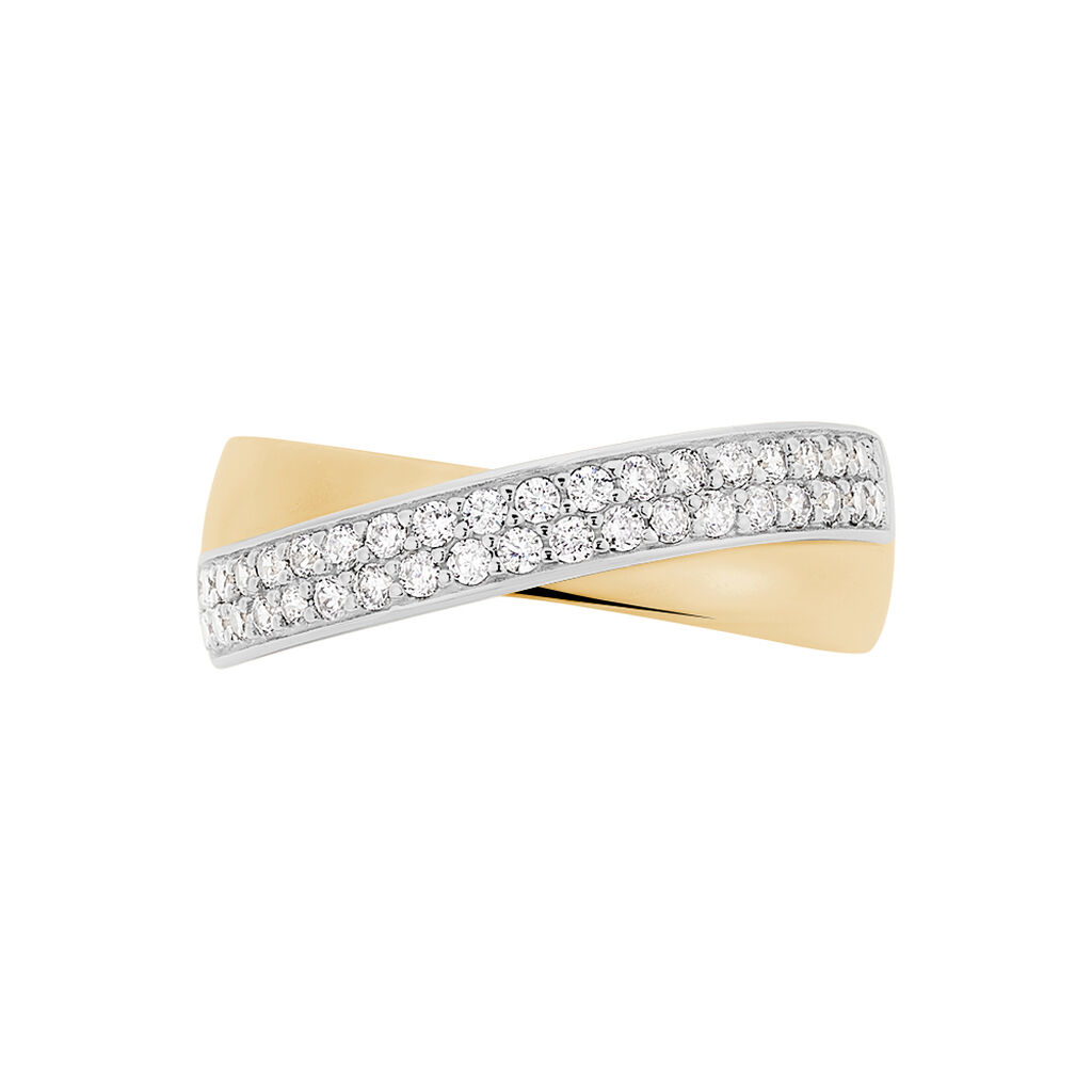 Damenring Messing Gold 750 plattiert 5 Micron - Ringe mit Stein Damen | OROVIVO