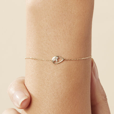 Damenarmband Gold 375 Diamant 0,015ct Tropfen - Armbänder mit Anhänger Damen | OROVIVO
