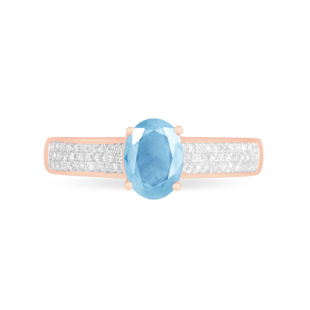 Bague Crista Or Rose Topaze Et Diamant - Spannringe Damen | OROVIVO