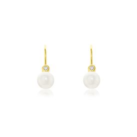 Damen Perlenohrringe Gold 375 Zuchtperlen Zirkonia Willow - Ohrringe Damen | OROVIVO