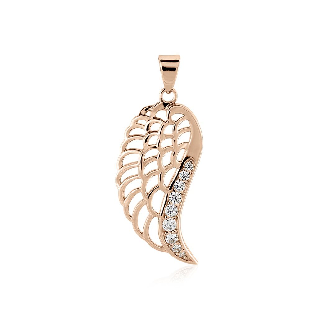 🦚 Damen Anhänger Silber rosevergoldet 925 Zirkonia Flügel Tiril Flügel , Anhänger mit Stein