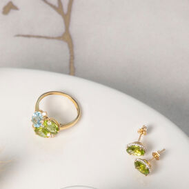 Damen Ohrstecker Gold 375 Peridot  - Ohrstecker Damen | OROVIVO
