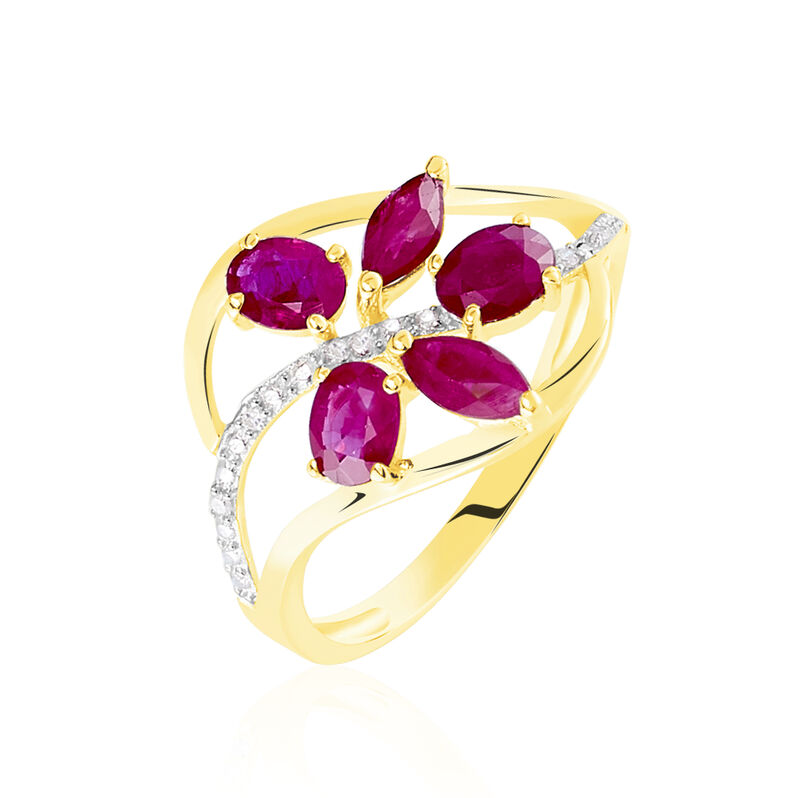 Anello Fantasia Charlotte Oro Bicolore Rubino Diamante - Spannringe Damen | OROVIVO