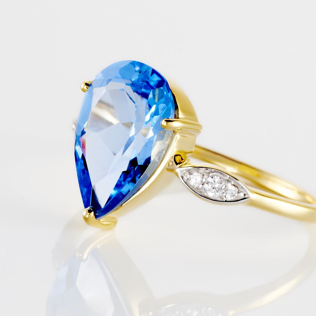 EVITTA Damen Ring Silber vergoldet 925 Andere Steine Blau 3,65 ct