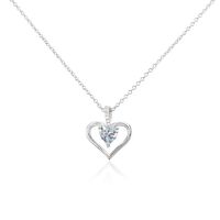Damen Collier Silber 925 Zirkonia Blau Herz Arida Herz 1,20mm