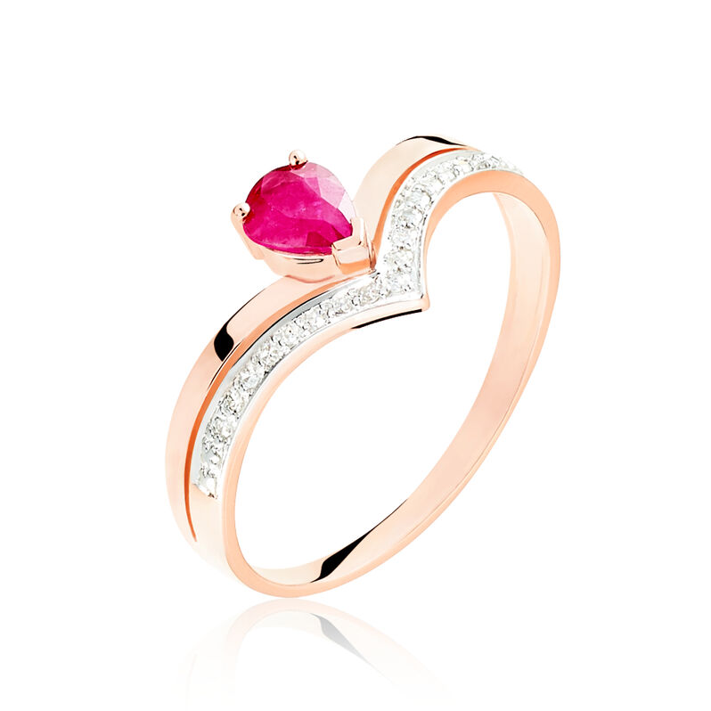Bague Or Rose Saphir Et Diamant - Spannringe Damen | OROVIVO