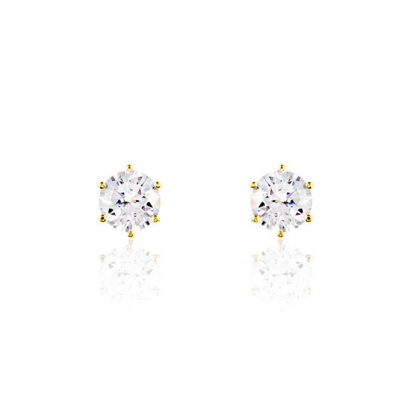 Damen Ohrstecker Gold 375 Zirkonia Kreis Krappe 6  - Ohrstecker Damen | OROVIVO