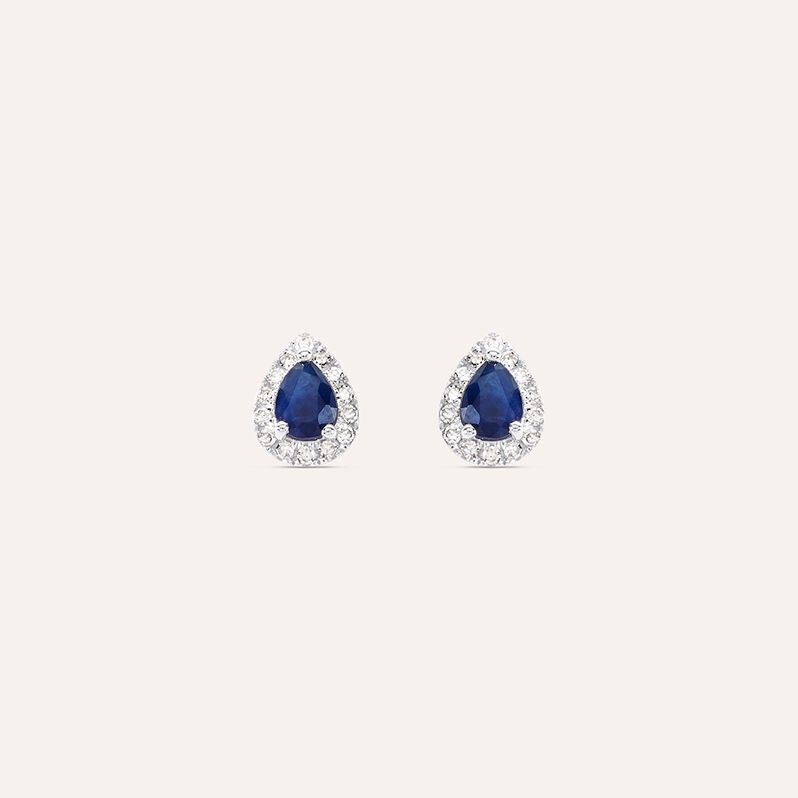 Orecchini Lobo Punto Luce Charlotte Oro Bianco Zaffiro Diamante - Spannringe Damen | OROVIVO
