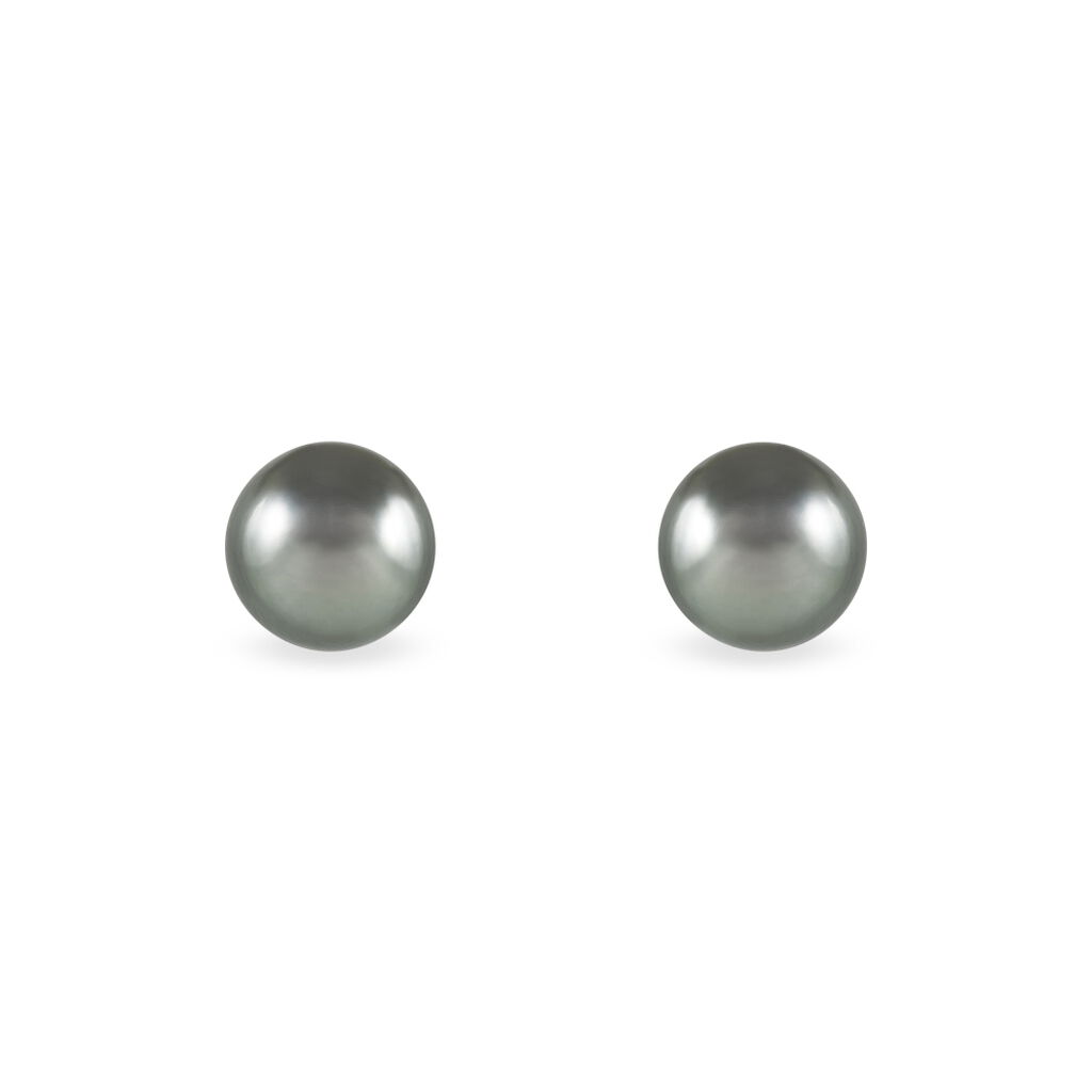 Boucles D'oreilles Puces Souheila Or Jaune Perle De Culture De Tahiti - Spannringe Damen | OROVIVO