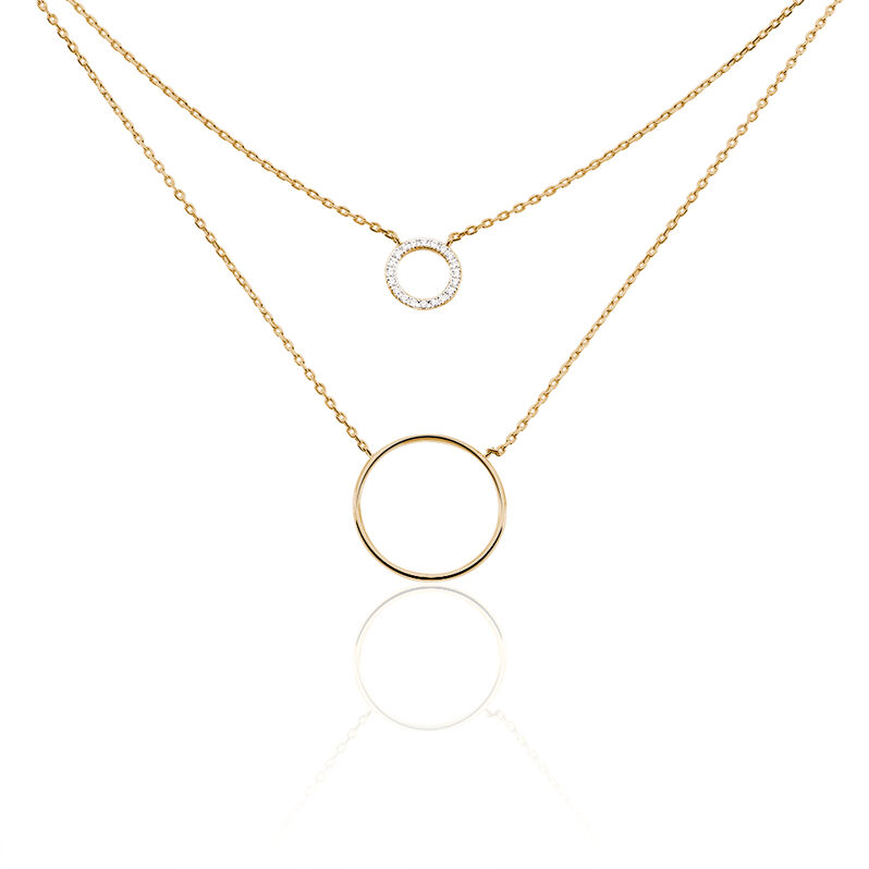 Collier Doneta Plaque Or Jaune Oxyde De Zirconium - Spannringe Damen | OROVIVO